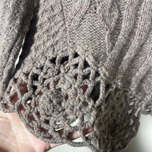 Moth Women's Brown High Neck Button Detail Wool Blend Sweater SP! - Picture 2 of 6